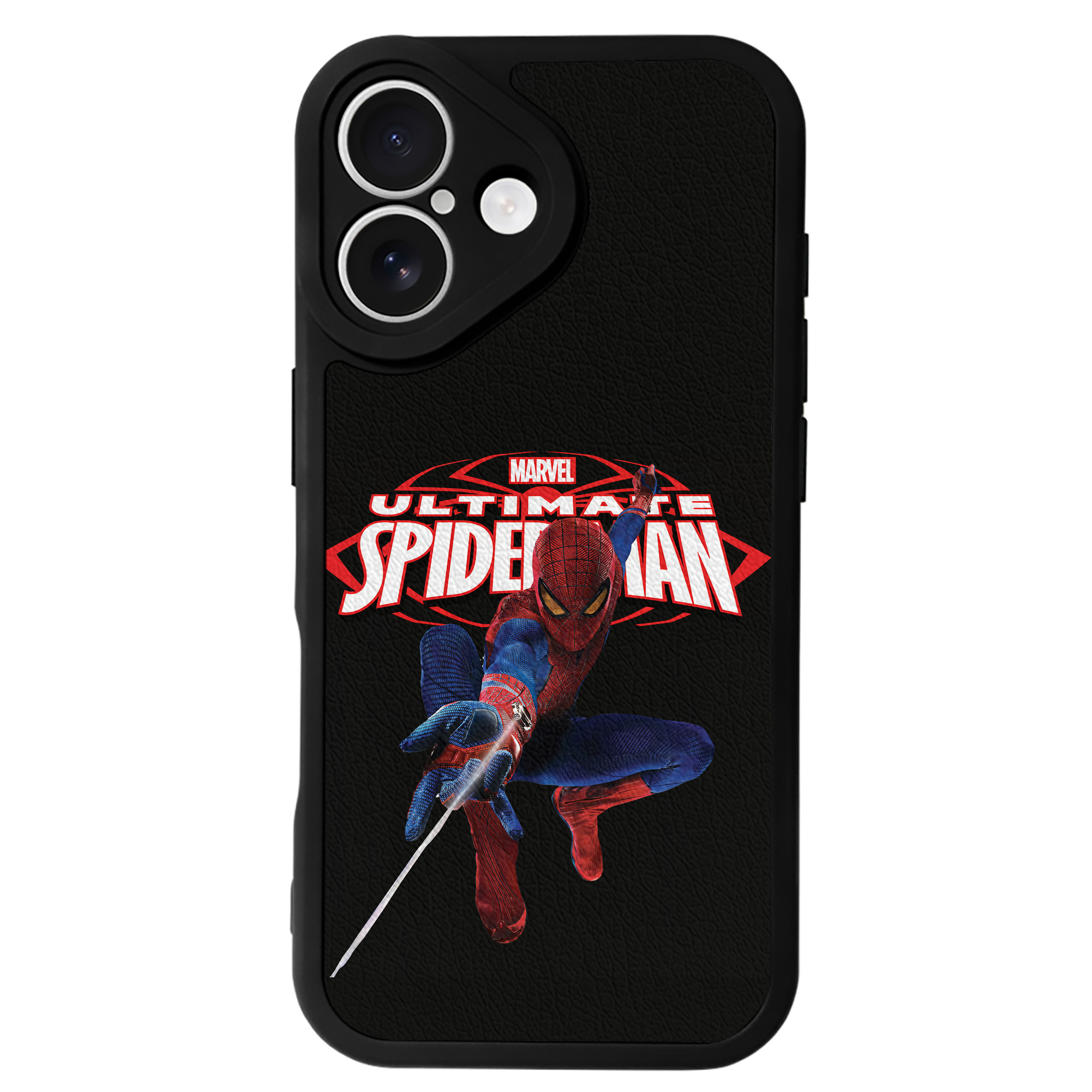 Spider Man スパイダーマン 【iPhone 16シリーズ対応】シリコンスマホケース（レザー調） 材質：シリコン